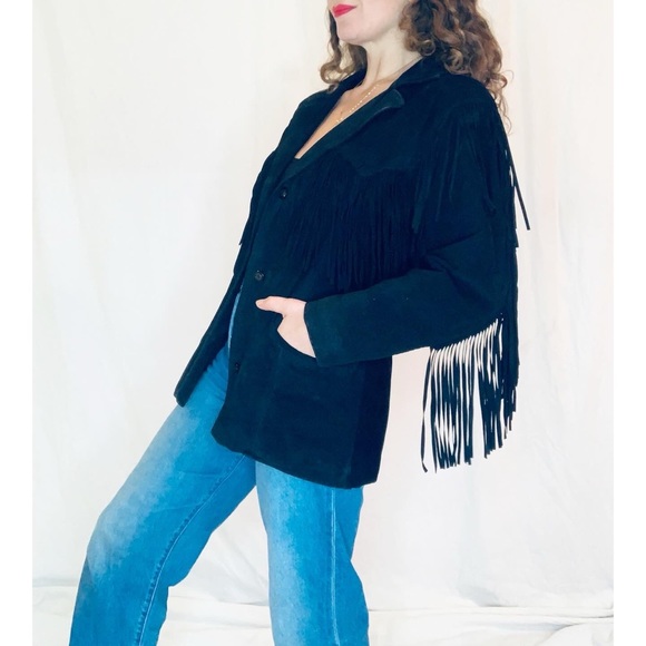 1980s vintage western fringe jacket - Picture 4 of 5
